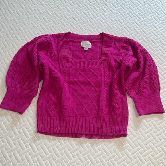 Pink Rose Sweaters - Crop mid sleeve sweater
